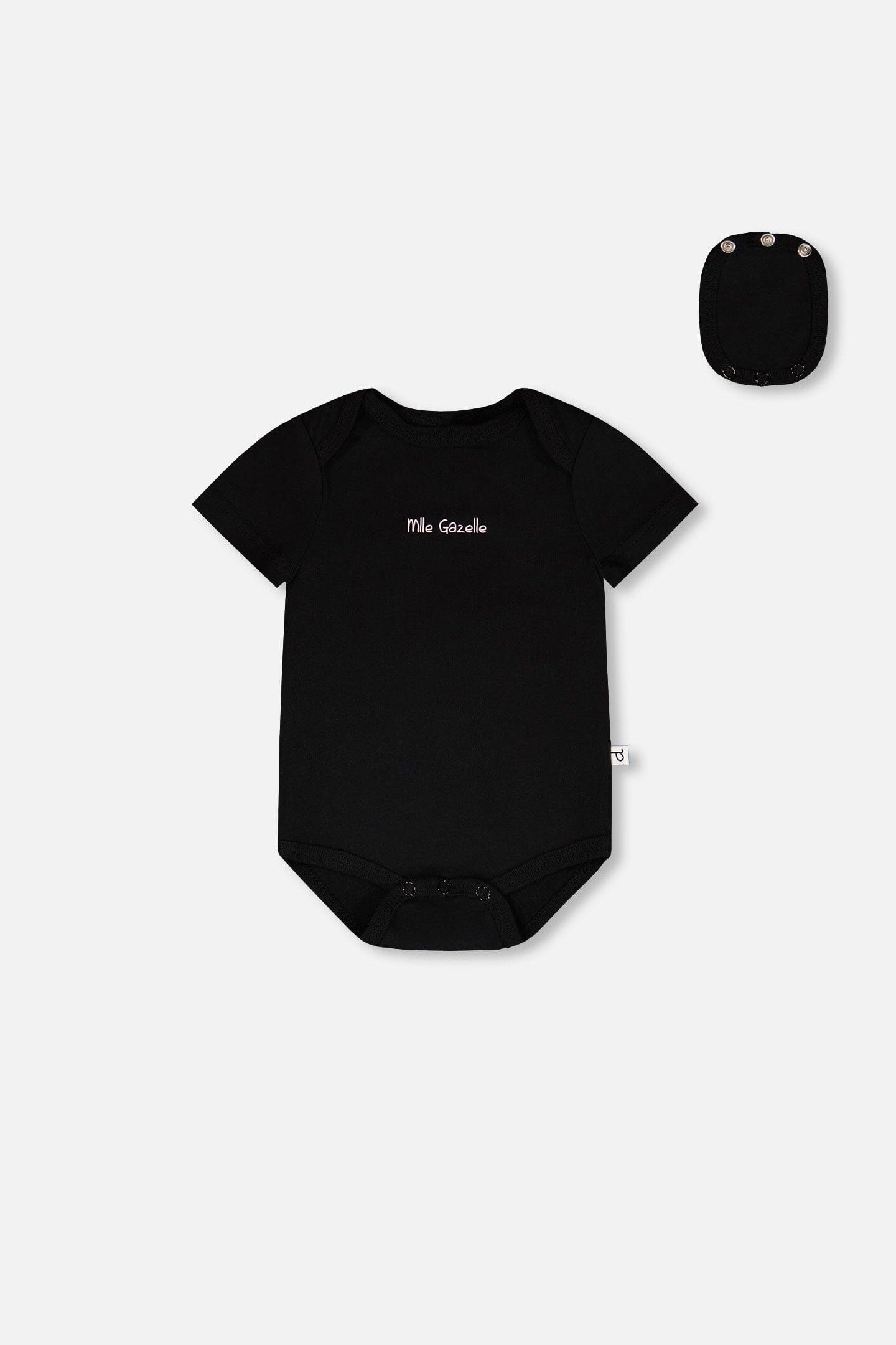 Evolutive Organic Cotton Jersey Onesie Black