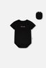 Evolutive Organic Cotton Jersey Onesie Black