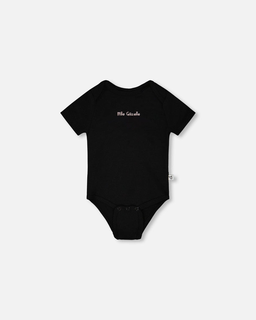Evolutive Organic Cotton Jersey Onesie Black