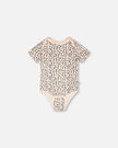 Evolutive Organic Cotton Jersey Onesie Peach Animal Print