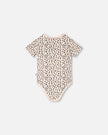 Evolutive Organic Cotton Jersey Onesie Peach Animal Print