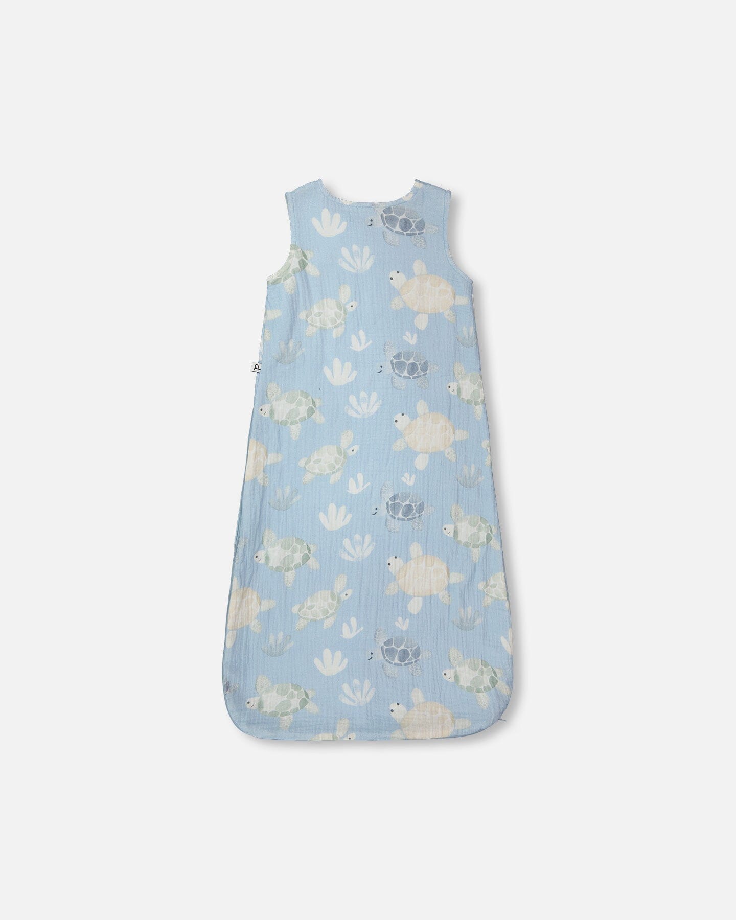 Cotton Jersey Muslin Sleep Sack Blue Turtle Print