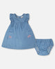 Light Blue Chambray Dress And Bloomer Set Light Blue