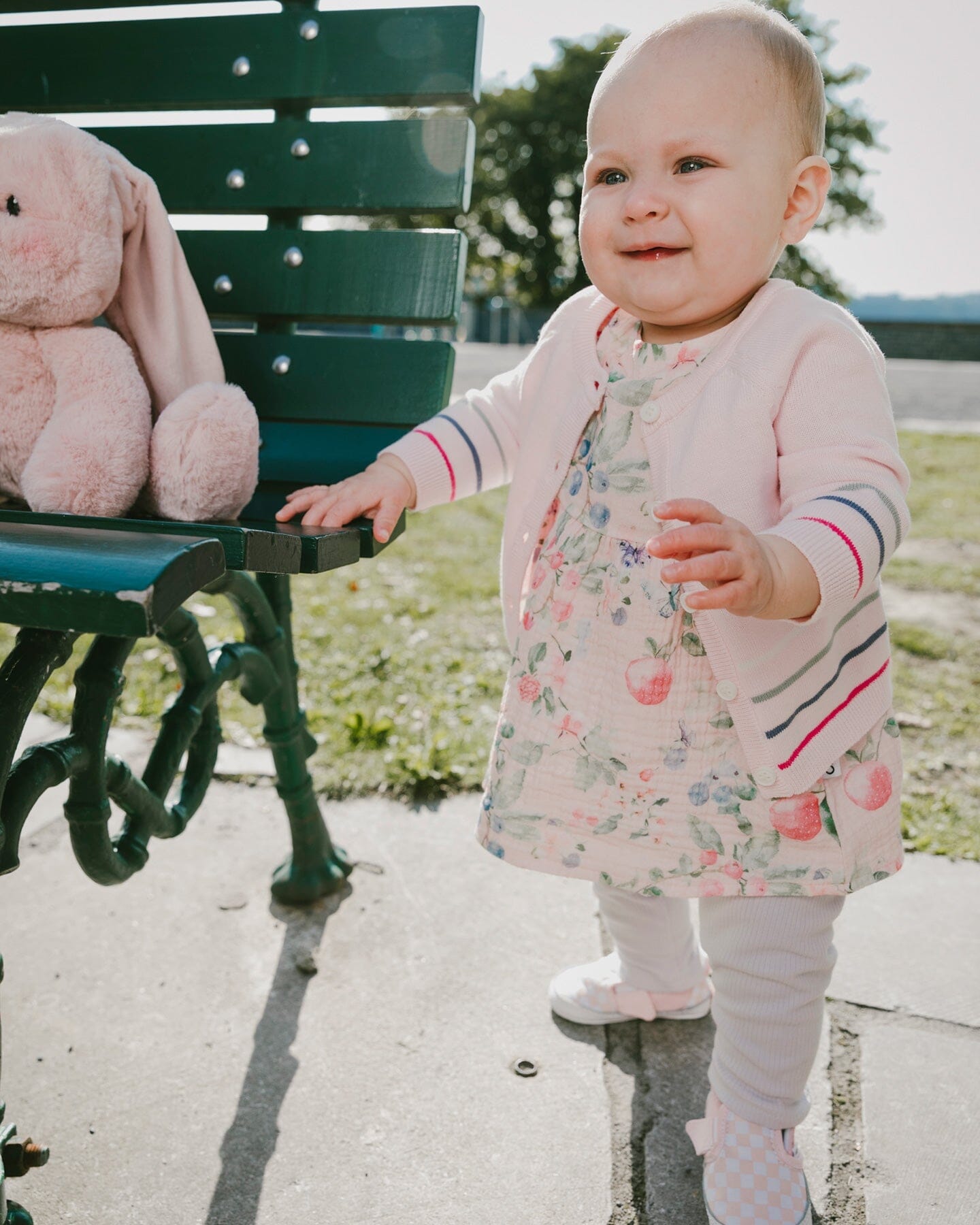 Cotton Muslin Tunic And Rib Jersey Leggings Set Pink Printed Berries And Lilac