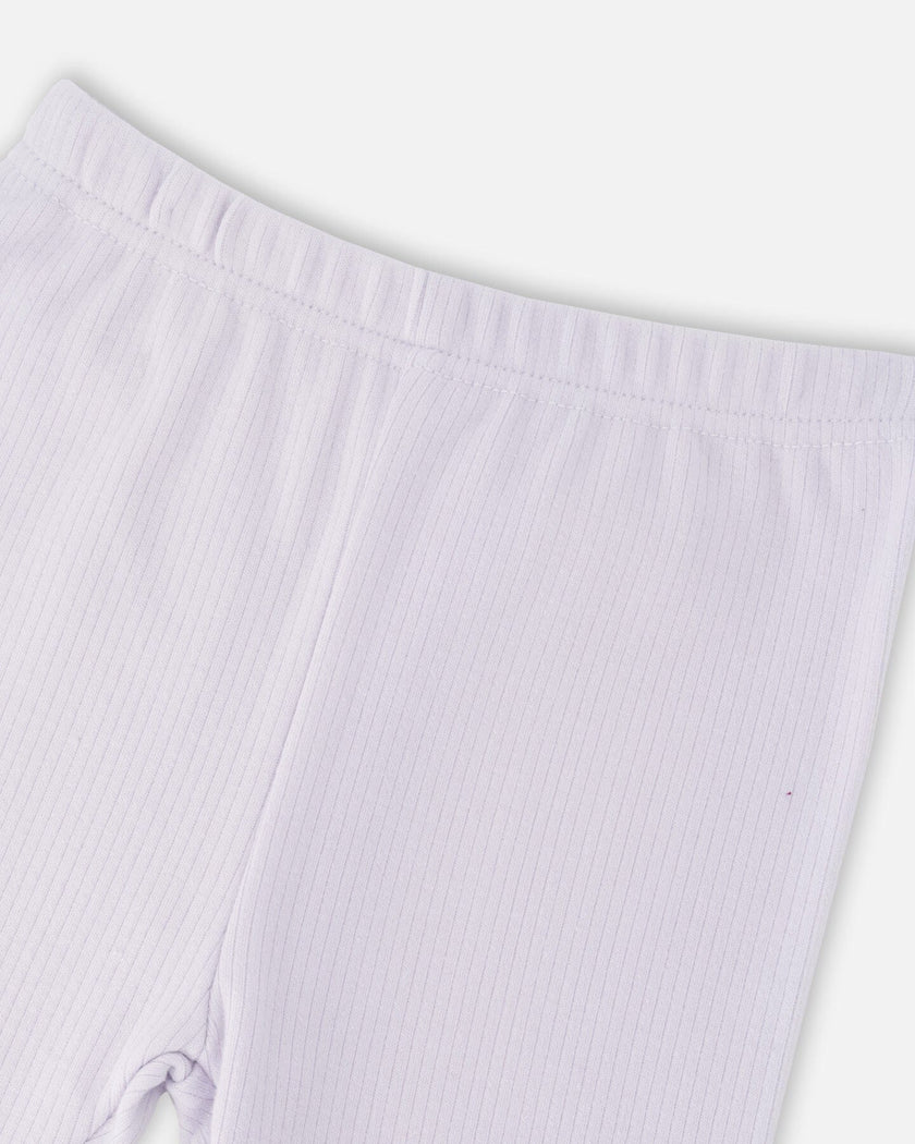 Cotton Muslin Tunic And Rib Jersey Leggings Set Pink Printed Berries And Lilac