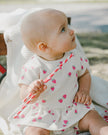 Cotton Rib Jersey Top And Short Set White Printed Strawberries