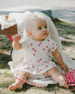 Cotton Rib Jersey Top And Short Set White Printed Strawberries