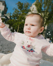 Cotton Jersey Top And Pants Set White And Pink Stripes