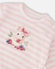 Cotton Jersey Top And Pants Set White And Pink Stripes
