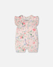 Cotton Muslin Romper Pink Printed Berries