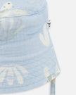 Cotton Muslin Hat Blue Turtle Print