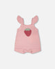 Knit Strawberry Romper Light Pink