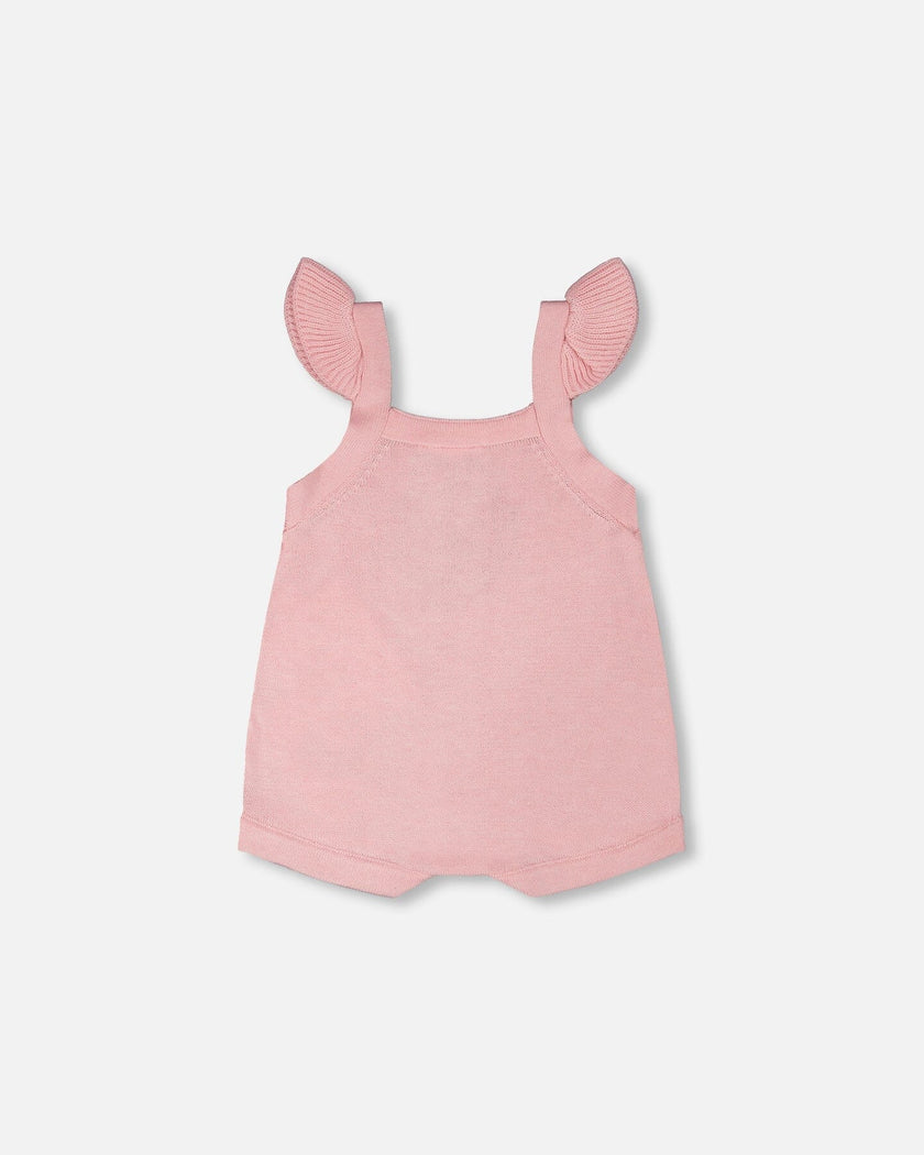 Knit Strawberry Romper Light Pink