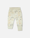 Organic Cotton Jersey Sweater And Pants Set Sage Green Animal Print