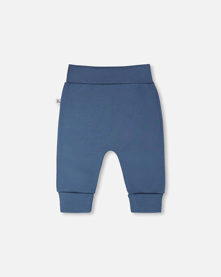 Organic Cotton Jersey Evolutive Pants Medium Blue