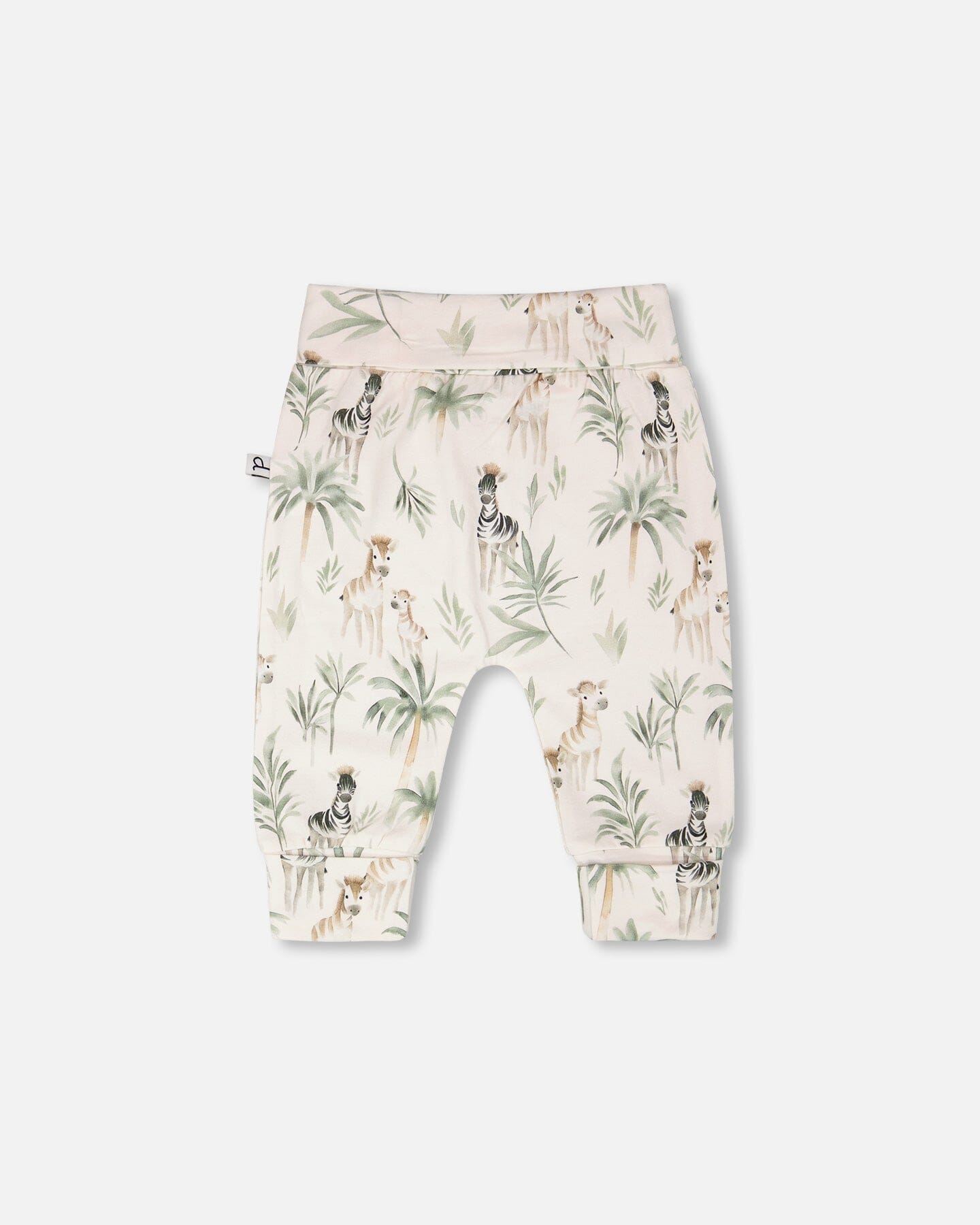 Organic Cotton Jersey Evolutive Pants Beige Zebra Print
