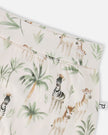 Organic Cotton Jersey Evolutive Pants Beige Zebra Print