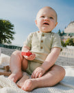 Cotton Rib Romper Sage Green