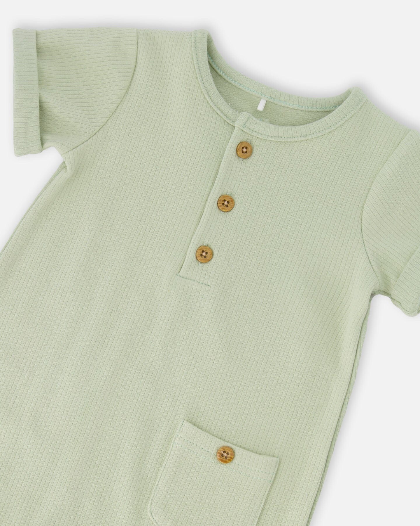 Cotton Rib Romper Sage Green