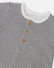 Cotton Jersey Romper Black And Off White Stripes