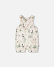 Organic Cotton Jersey Romper Beige Zebra Print