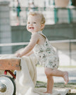 Organic Cotton Jersey Romper Beige Zebra Print