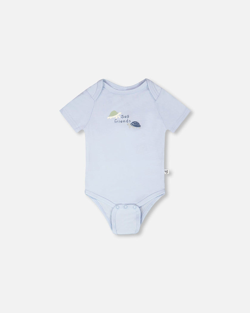 Evolutive Organic Cotton Jersey Onesie Sky Blue