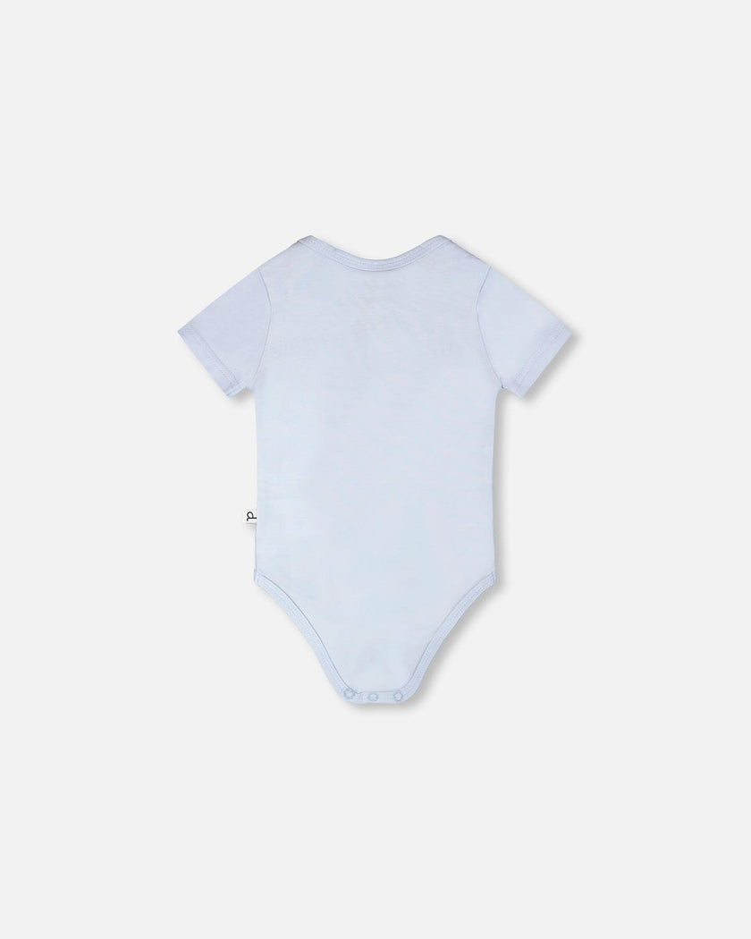 Evolutive Organic Cotton Jersey Onesie Sky Blue
