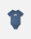 Evolutive Organic Cotton Jersey Onesie Medium Blue