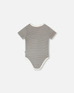 Evolutive Jersey Onesie Black And Off White Stripes