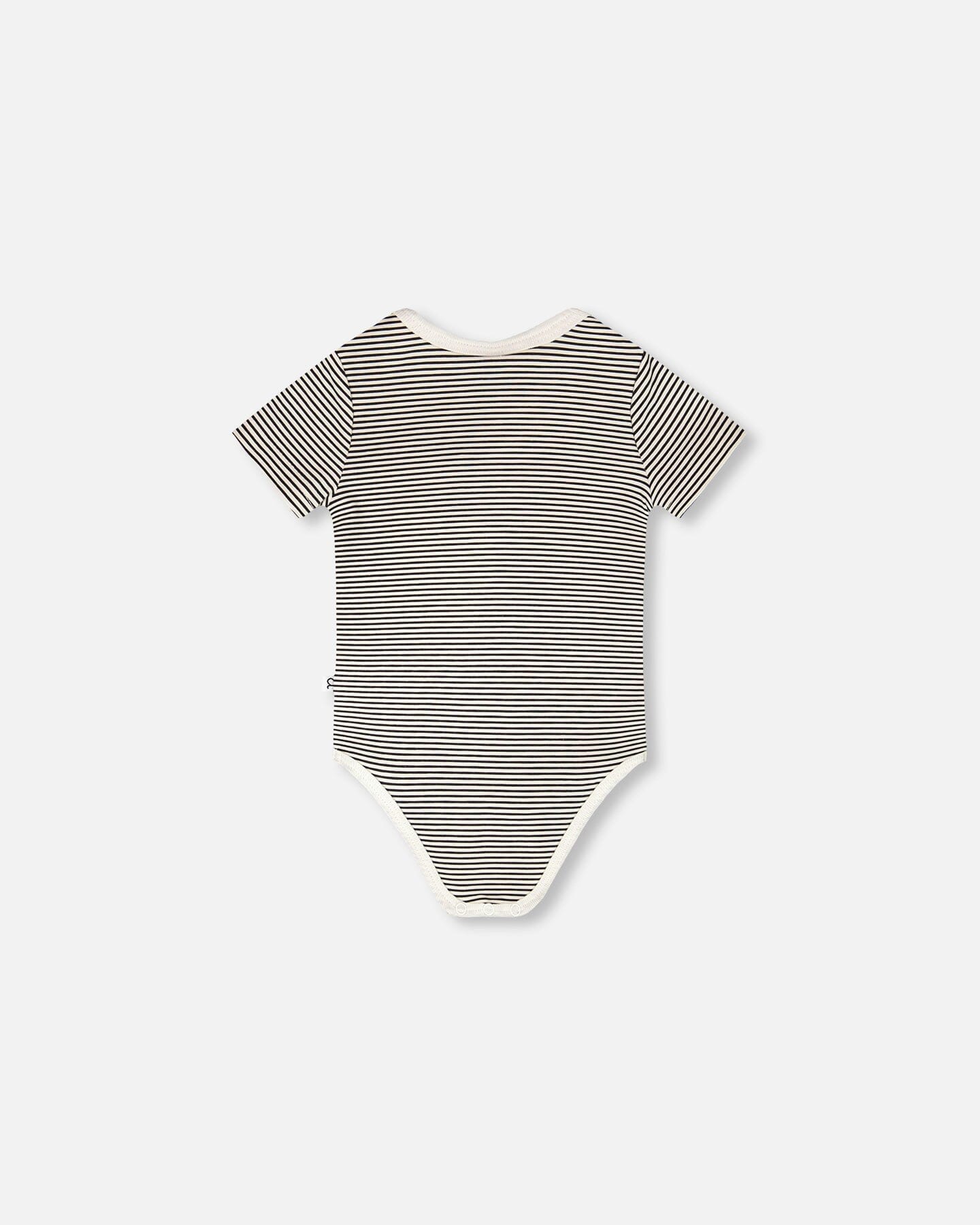 Evolutive Jersey Onesie Black And Off White Stripes