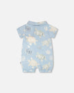 Muslin Romper Blue Turtle Print