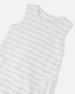 Cotton Striped Romper White And Grey Stripes