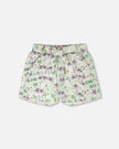 Jersey Shorts Green Printed Flowers