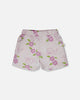 French Terry Shorts Lilac Snails Print