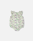 Jersey Romper Green Printed Flowers