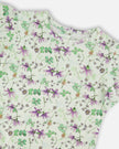 Jersey T-Shirt Green Printed Flowers