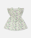 Jersey Dress Green Printed Flowers