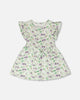 Jersey Dress Green Printed Flowers