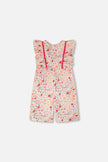 Muslin Jumpsuit Off White Printed Flowers