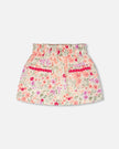 Muslin Skort Off White Printed Flowers