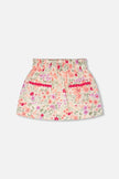 Muslin Skort Off White Printed Flowers
