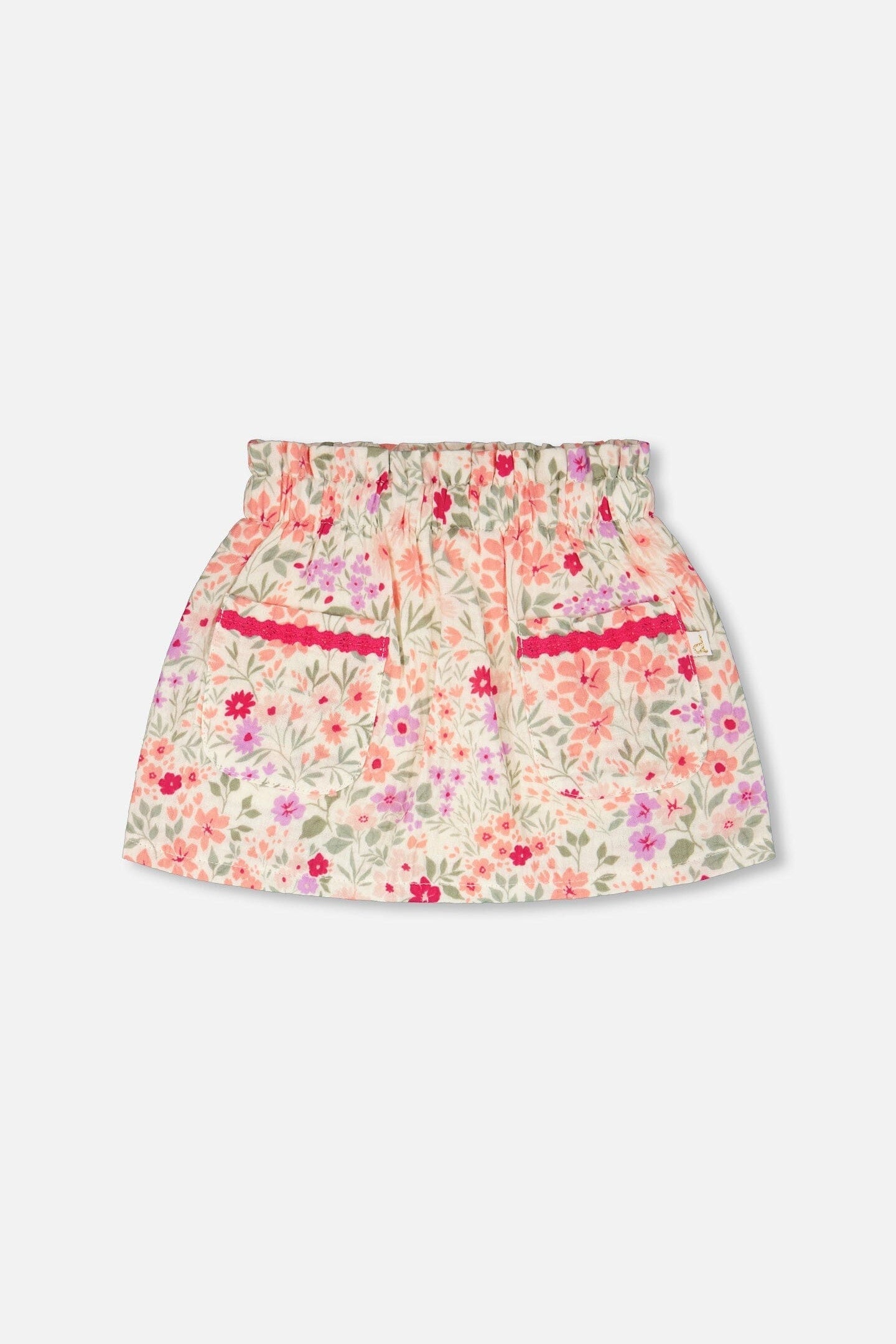 Muslin Skort Off White Printed Flowers
