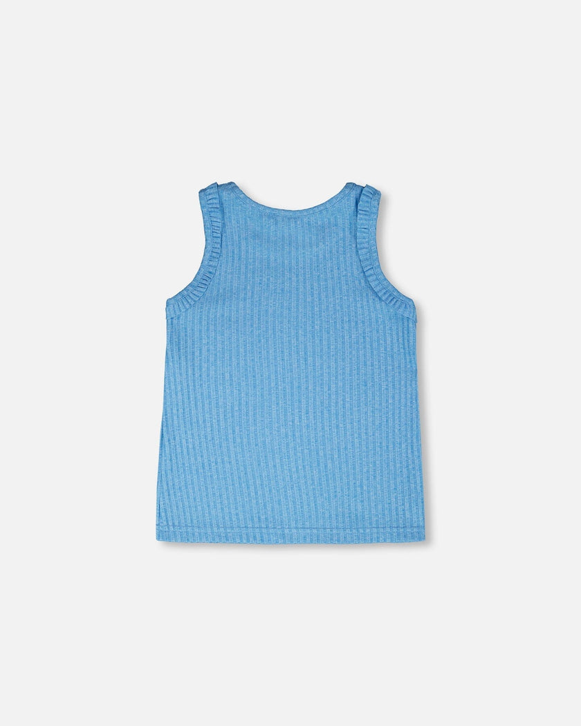 Rib Tank Top Blue