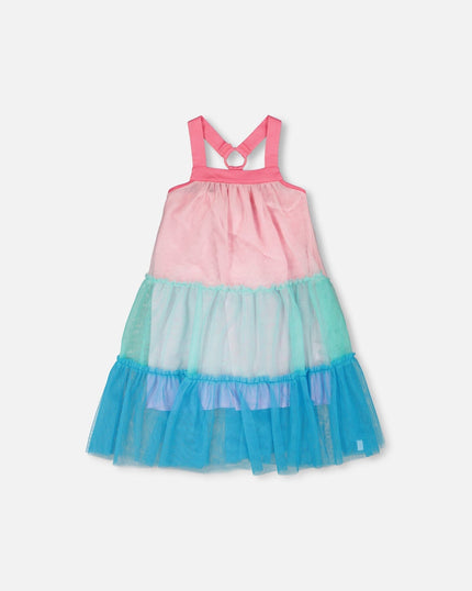 Mesh Dress Pink And Blue