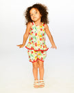 Viscose Top White Daffodil Print