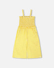 Capri Jumpsuit With Smocking Yellow Gingham