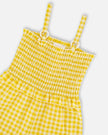 Capri Jumpsuit With Smocking Yellow Gingham