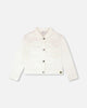 White Denim Jacket With Embroidery