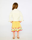 White Denim Jacket With Embroidery